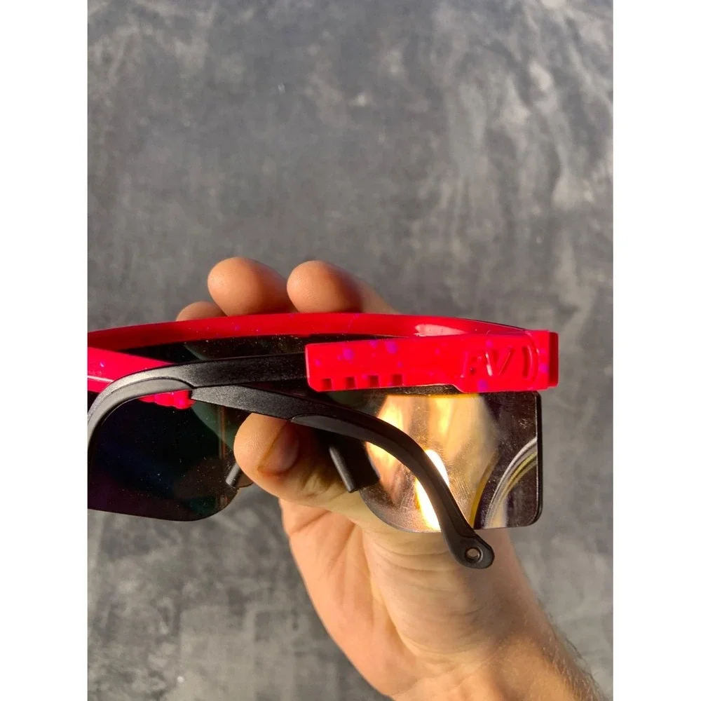 Vintage Pit Viper The 1993 Originals Sport Sunglasses Pink Purple Splatter Gold